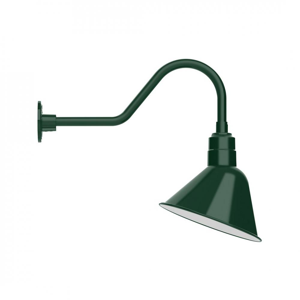 12" Angle shade LED Gooseneck Wall Mount, Forest Green