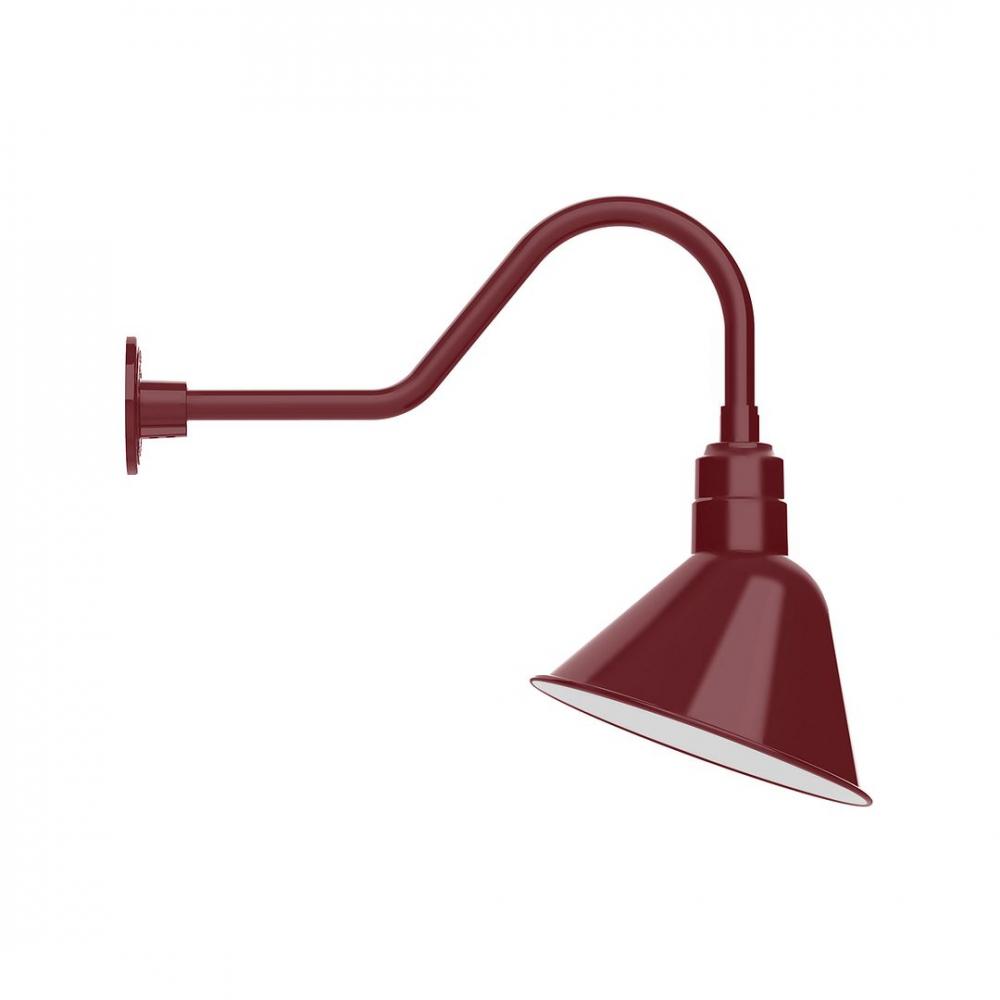 12" Angle shade LED Gooseneck Wall Mount, Barn Red