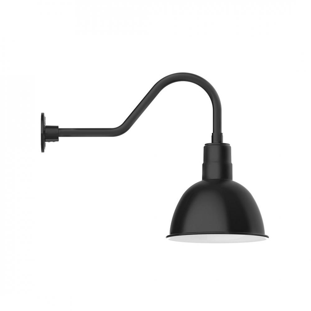 12" Deep Bowl shade, LED Gooseneck Wall Mount, Black