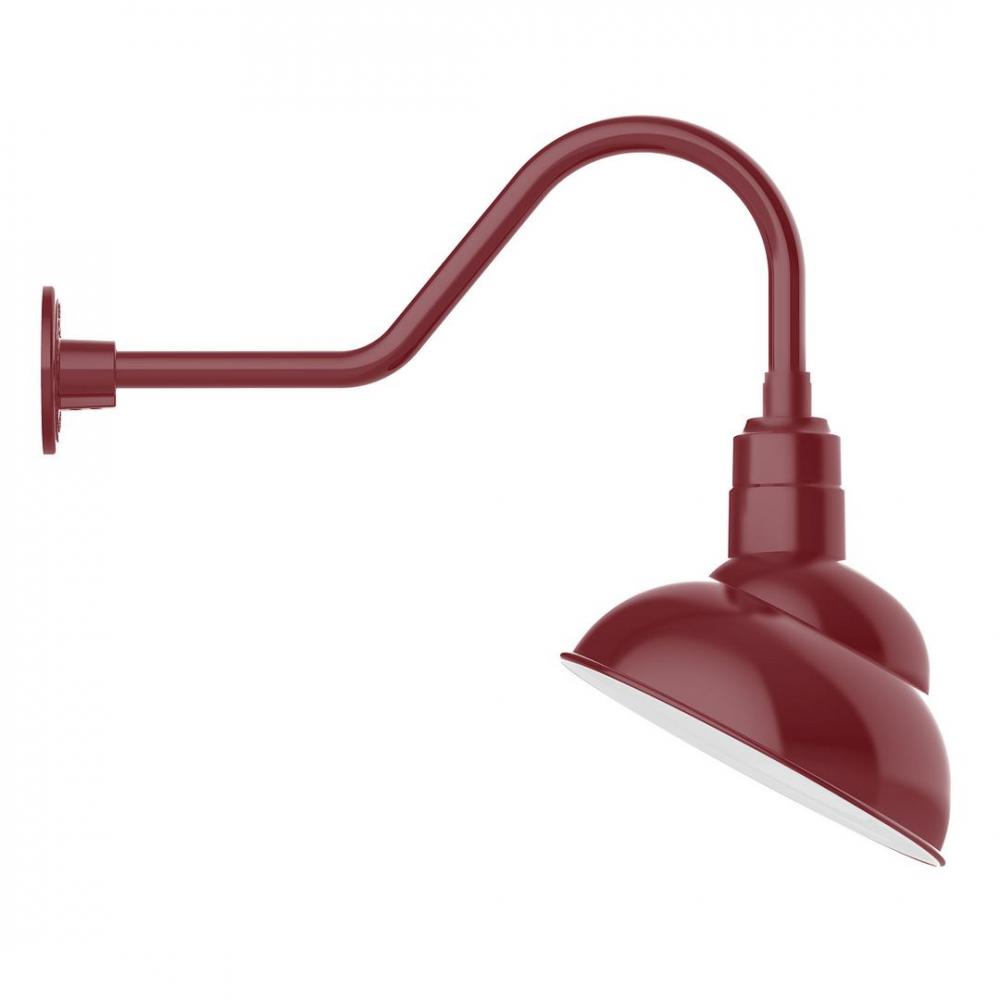 12" Emblem shade LED Gooseneck Wall Mount with swivel, Barn Red