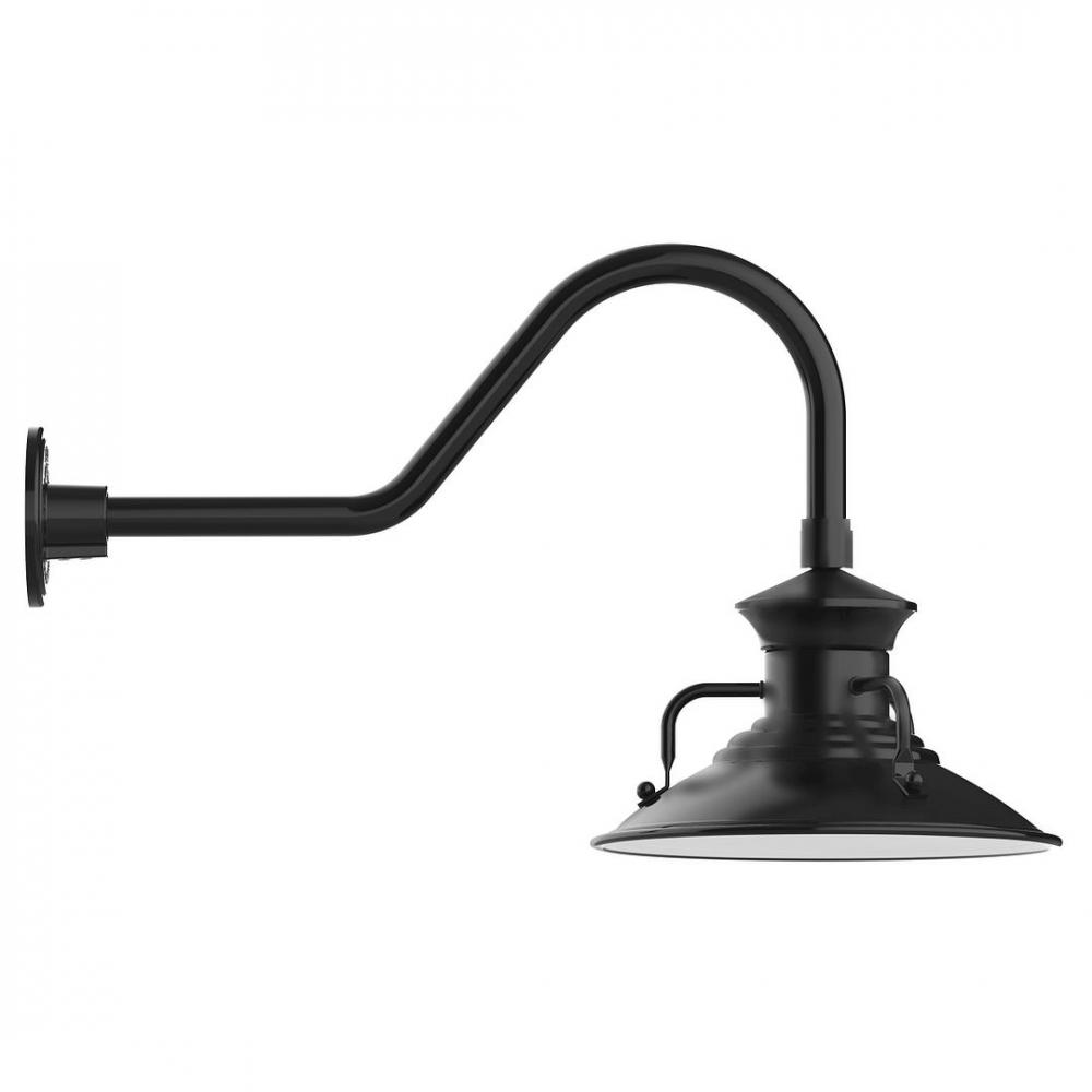 12" Homestead shade, LED Gooseneck Wall Mount, Black