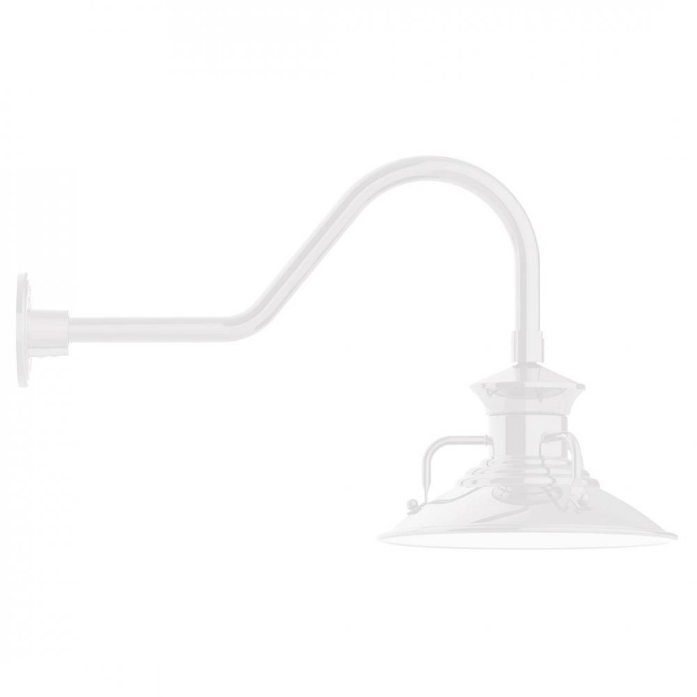 12" Homestead shade, LED Gooseneck Wall Mount, White