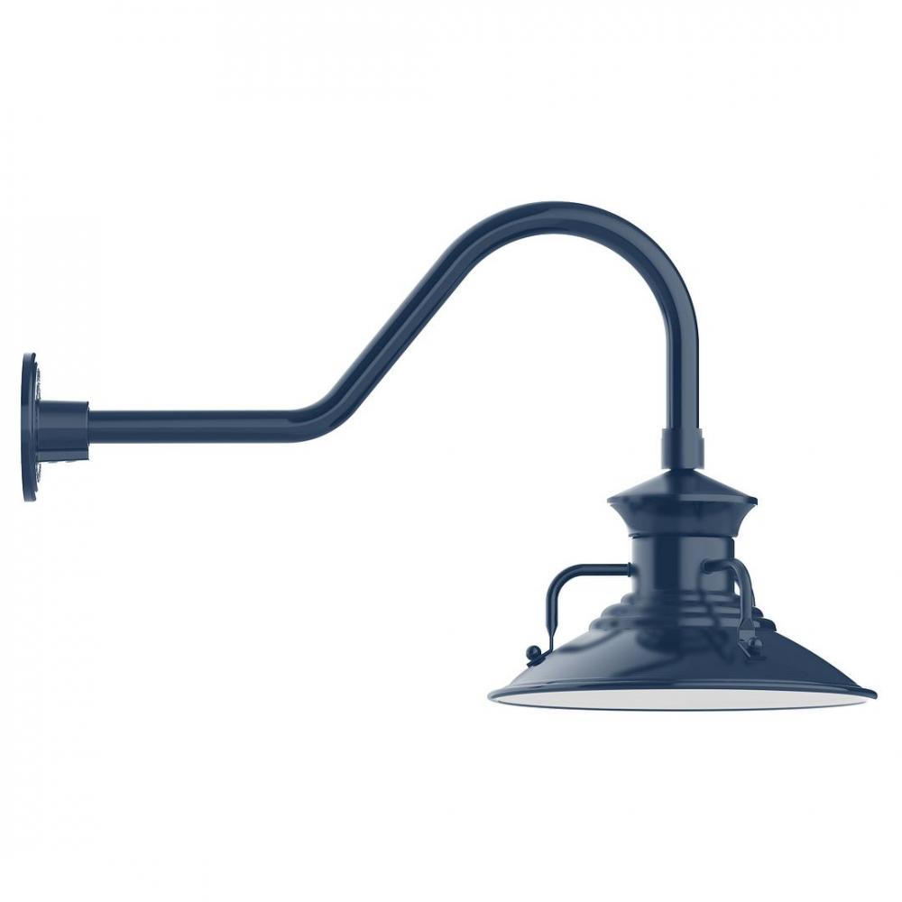 12" Homestead shade, LED Gooseneck Wall Mount, Navy