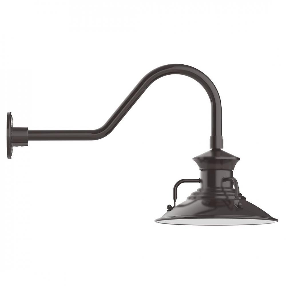 12" Homestead shade, LED Gooseneck Wall Mount, Architectural Bronze