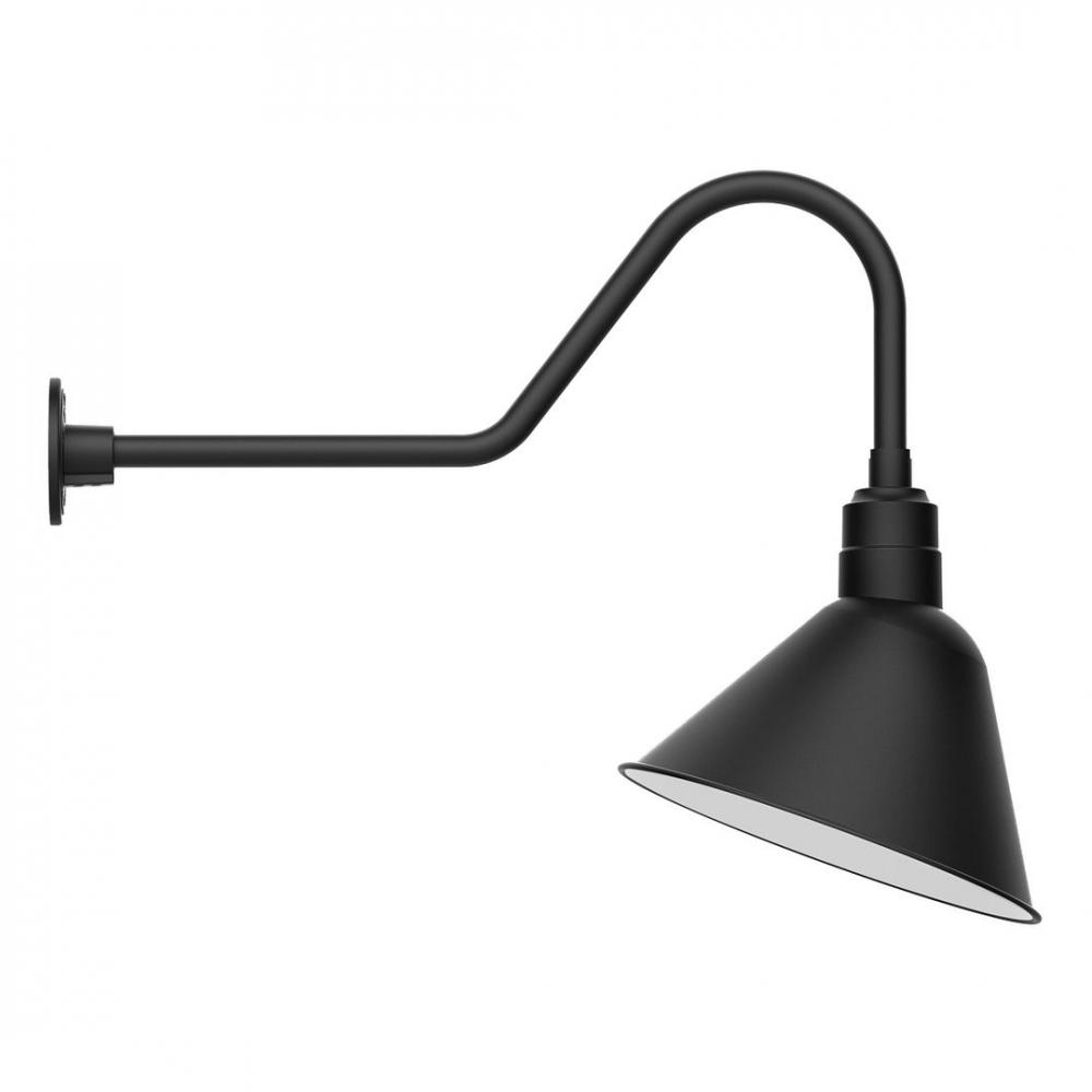 14" Angle shade LED Gooseneck Wall Mount, Black