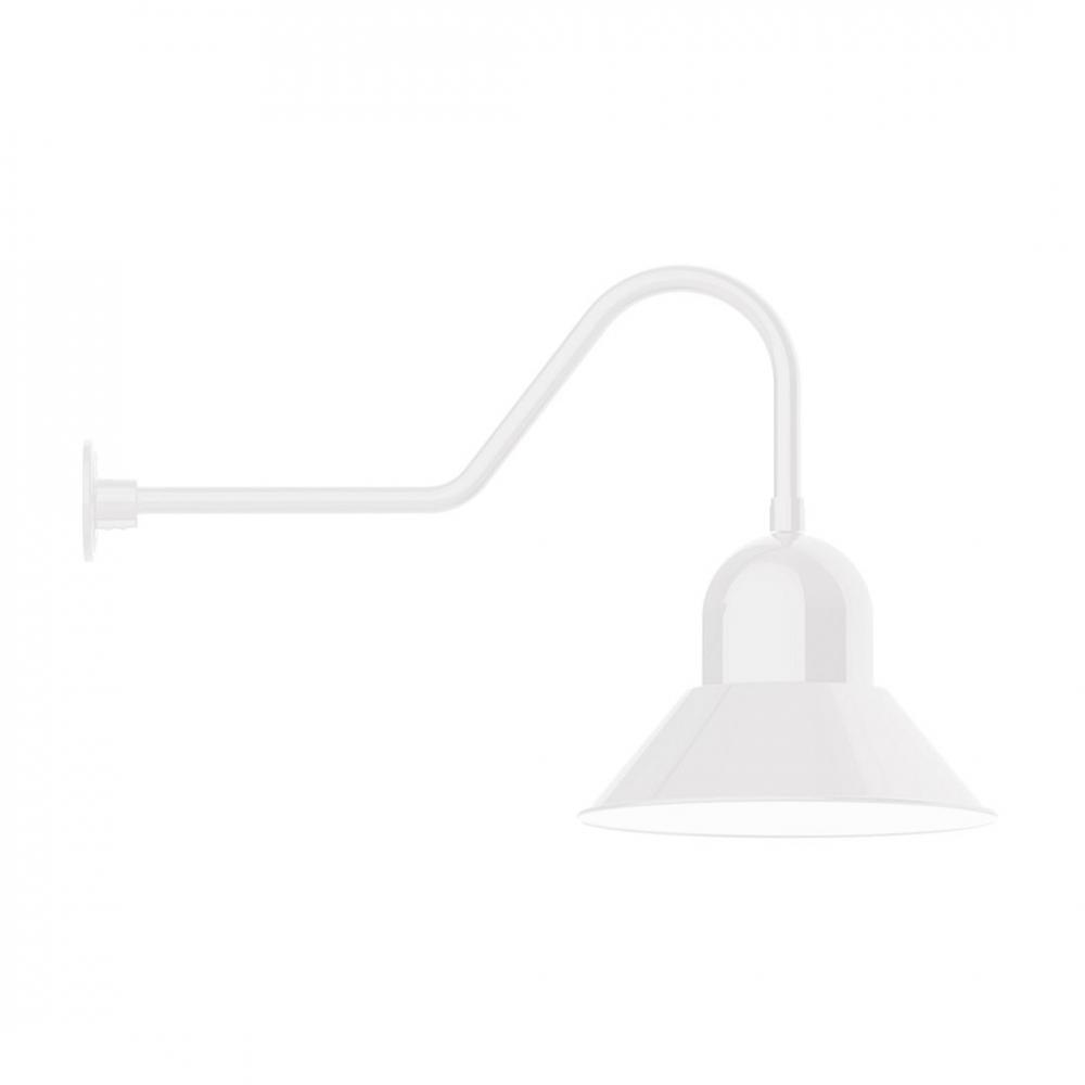 16" Prima shade, LED Gooseneck Wall Mount, White