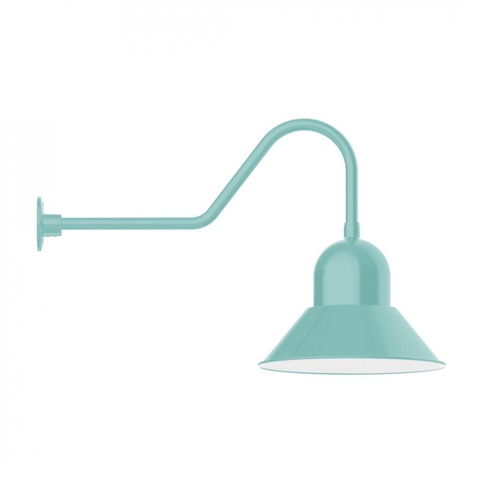 16" Prima shade, LED Gooseneck Wall Mount, Sea Green