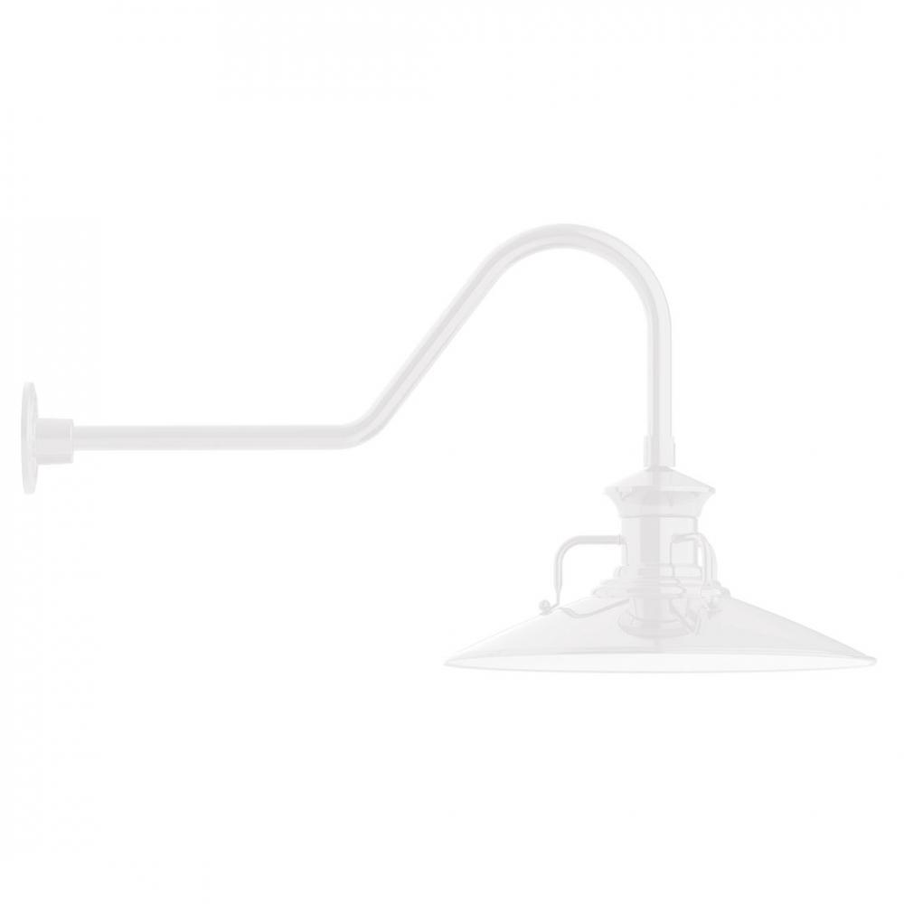 18" Homestead shade, LED Gooseneck Wall Mount, White