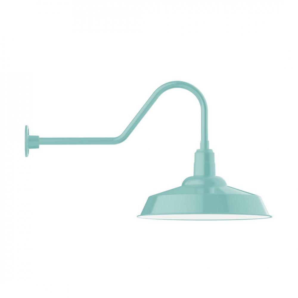 20" Warehouse shade, LED Gooseneck Wall Mount, Sea Green