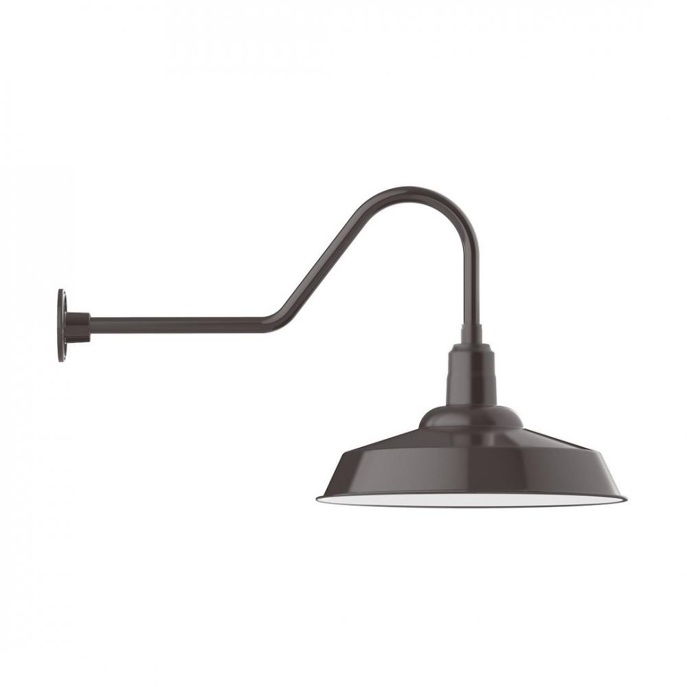 20" Warehouse shade, LED Gooseneck Wall Mount, Architectural Bronze