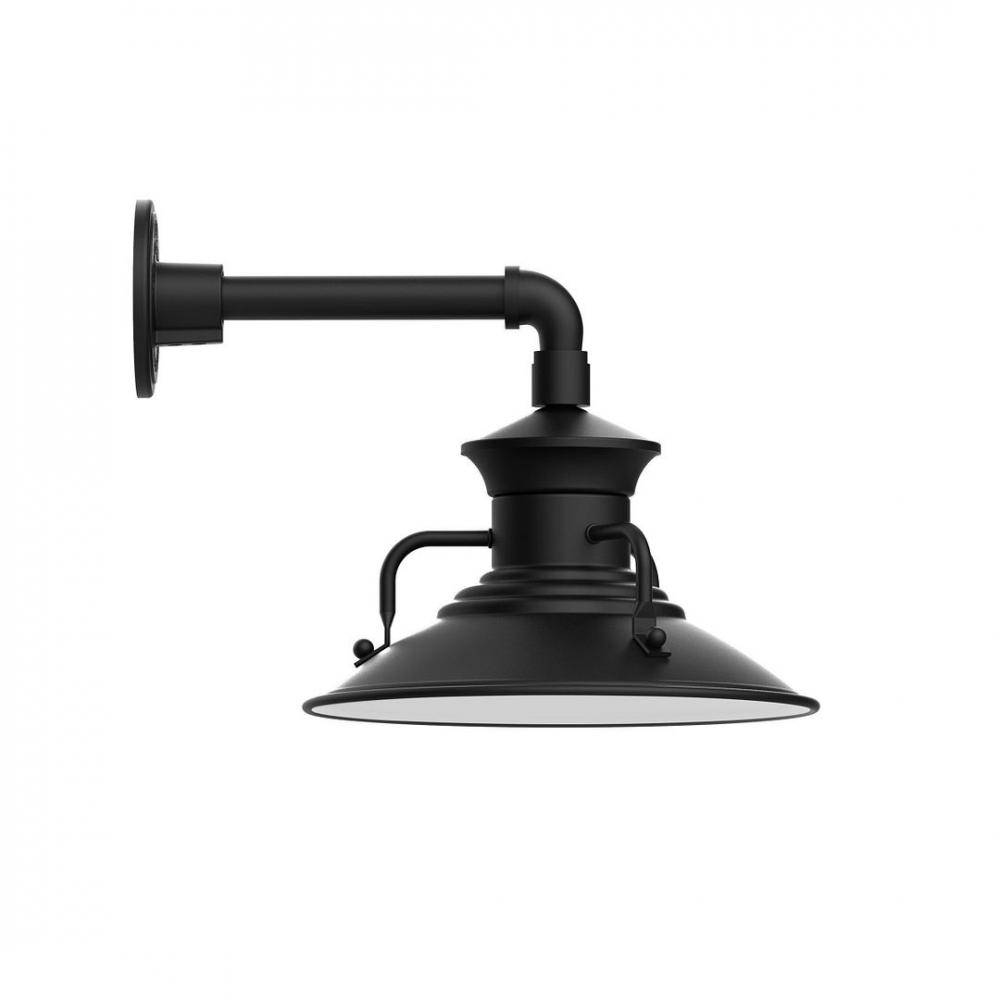 12" Homestead shade, LED Straight Arm Wall Mount, Black