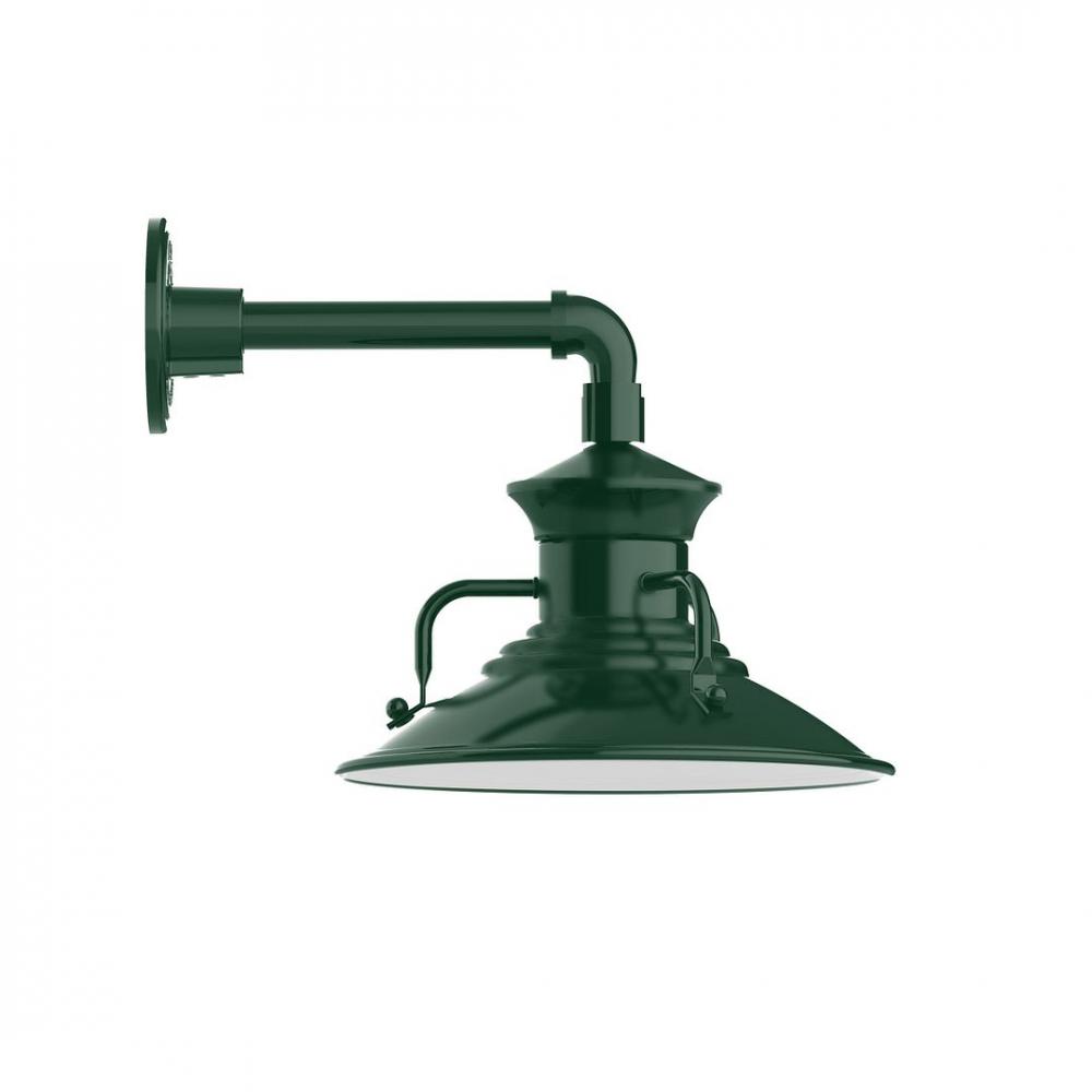 12" Homestead shade, LED Straight Arm Wall Mount, Forest Green