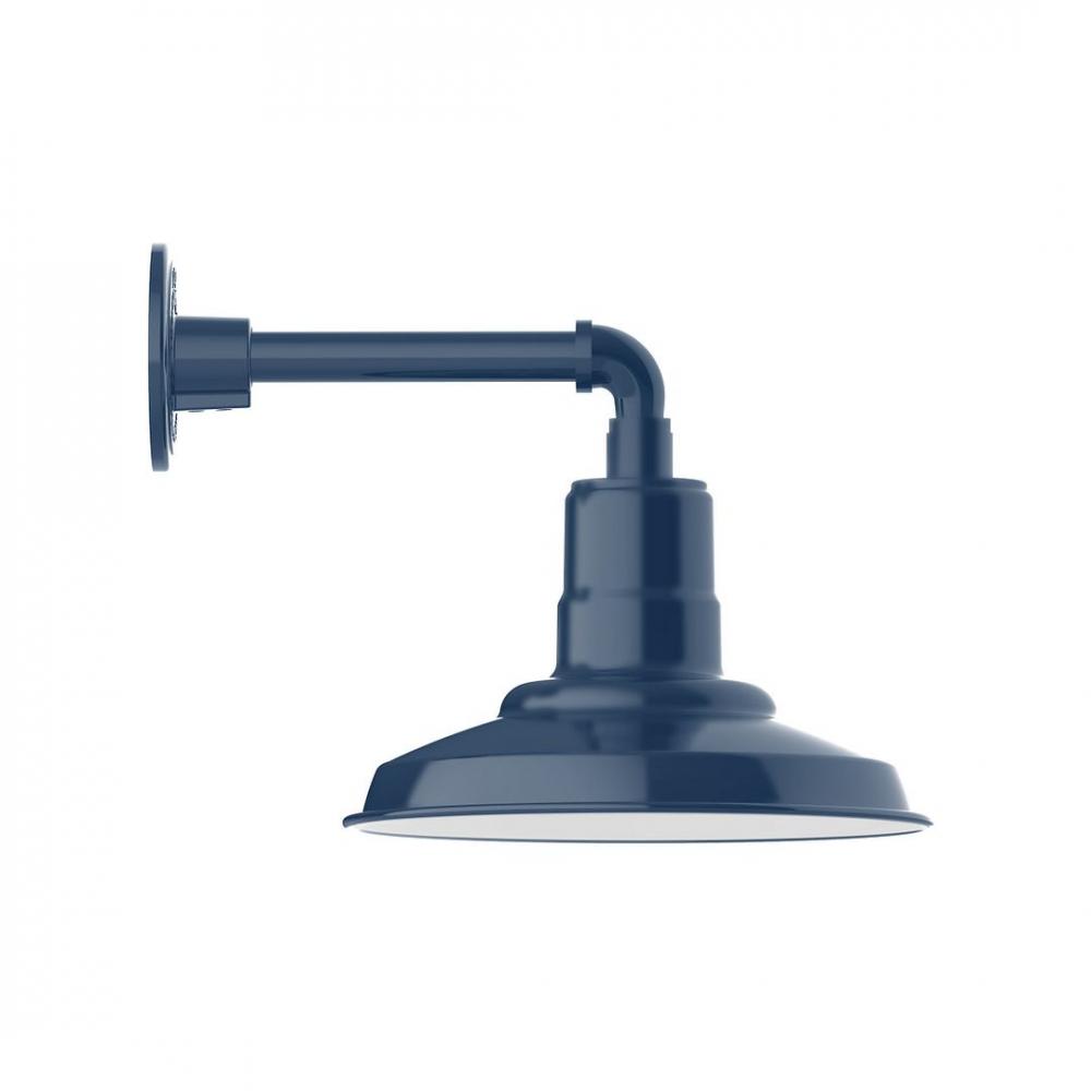 12" Warehouse shade, LED Straight Arm Wall Mount, Navy