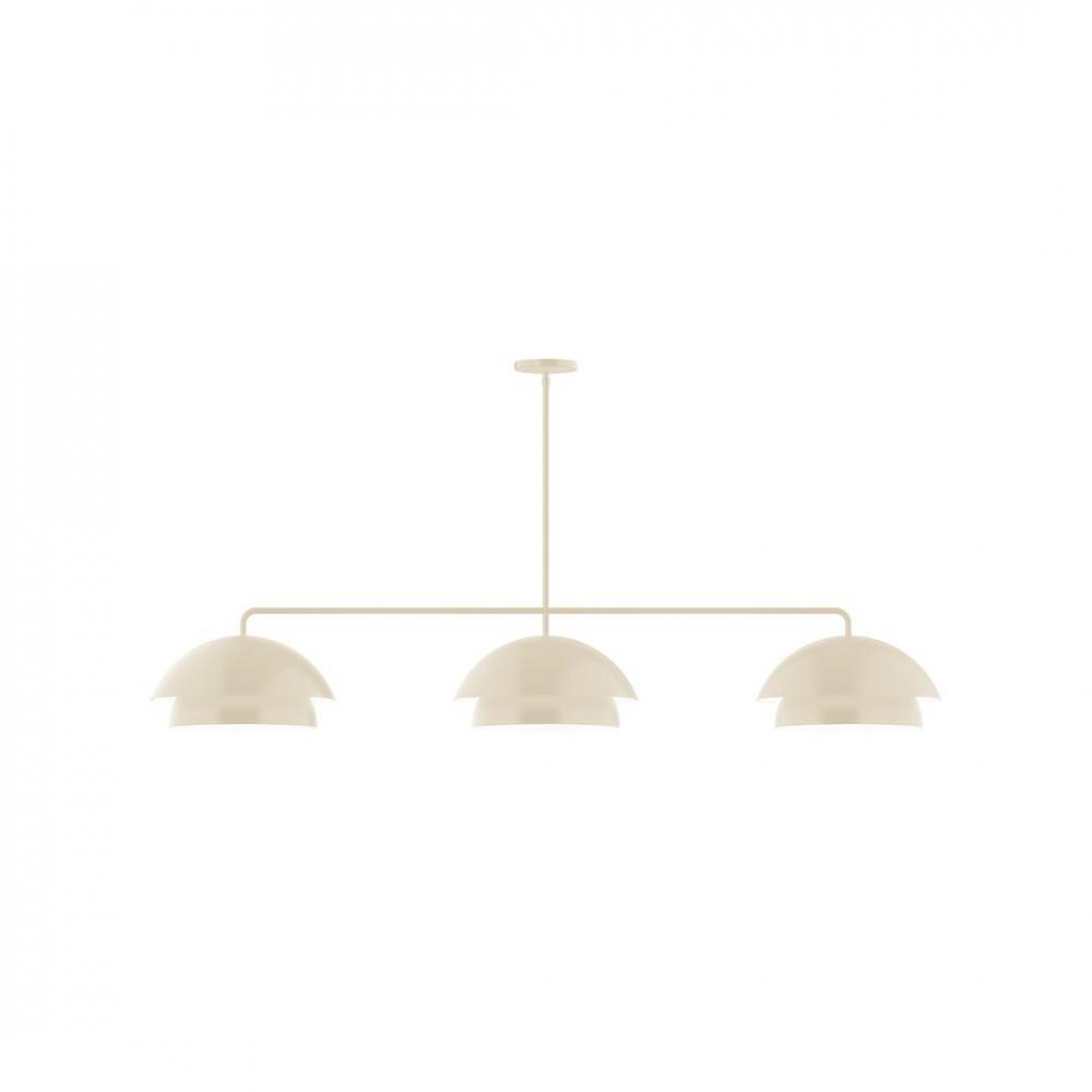 3-Light Axis LED Linear Pendant, Cream