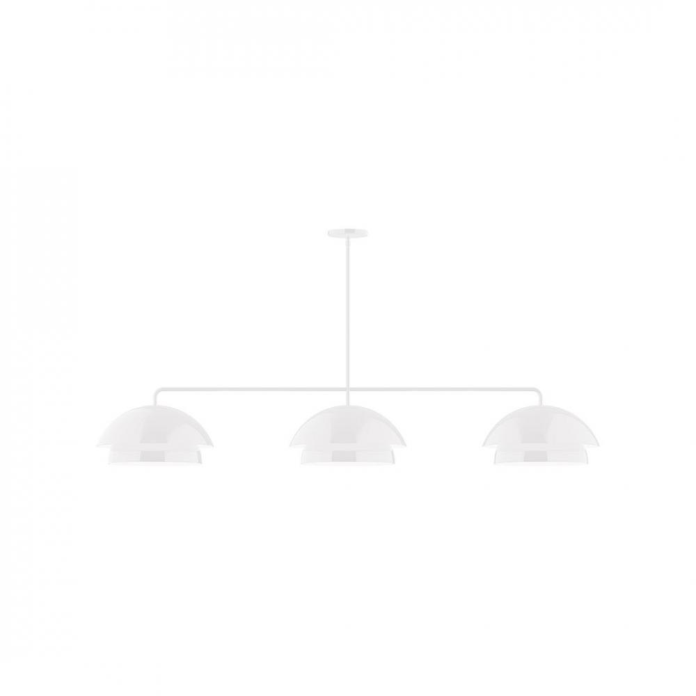 3-Light Axis LED Linear Pendant, White