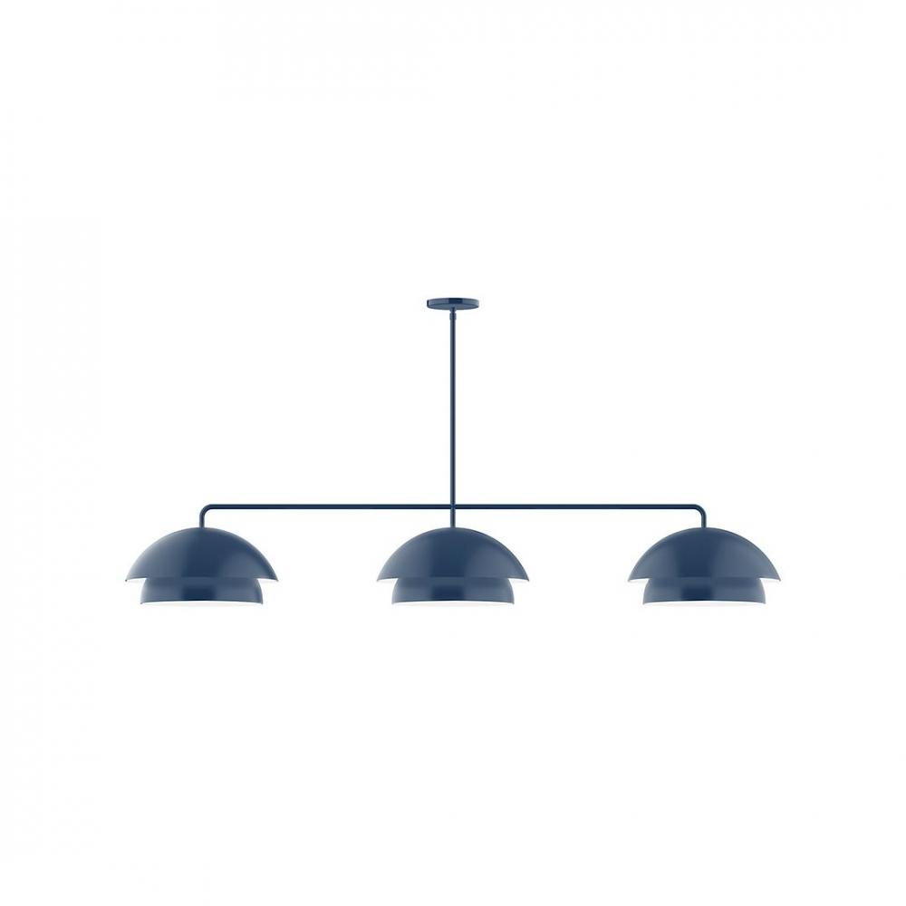 3-Light Axis LED Linear Pendant, Navy