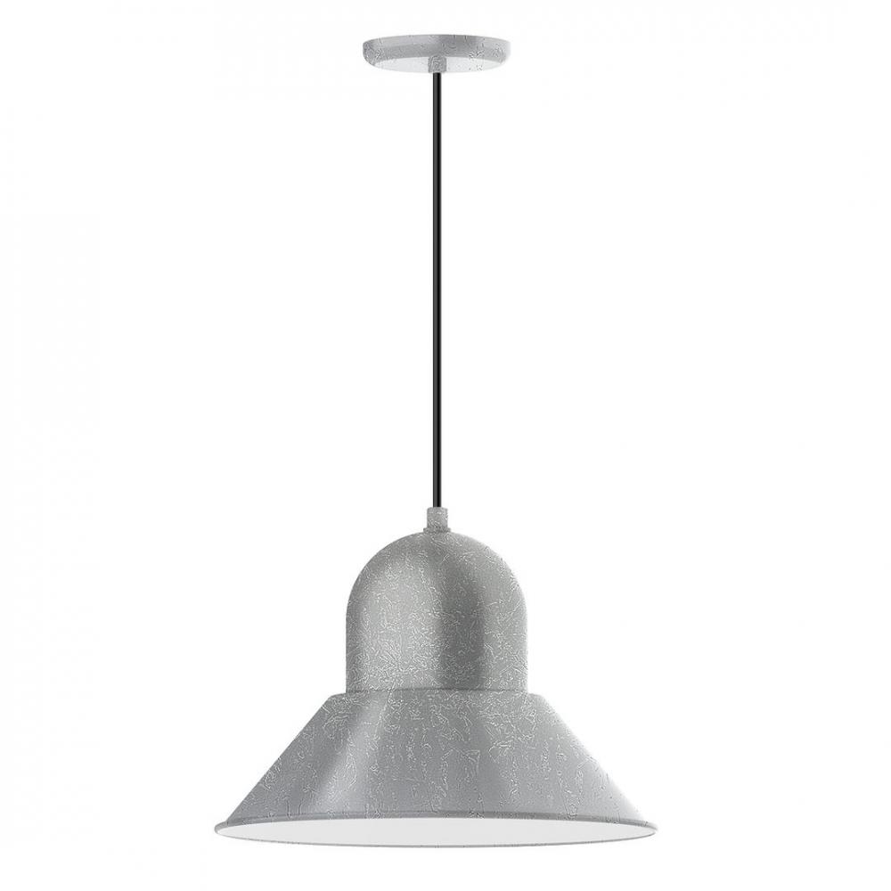 16" Prima shade, LED Pendant with black and white houndstooth fabric cord and canopy