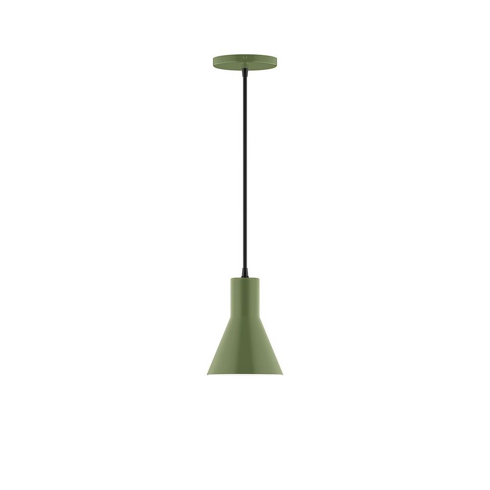 6" Axis Flared Cone LED Pendant, Fern Green