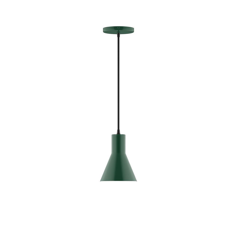 6" Axis Flared Cone LED Pendant, Forest Green