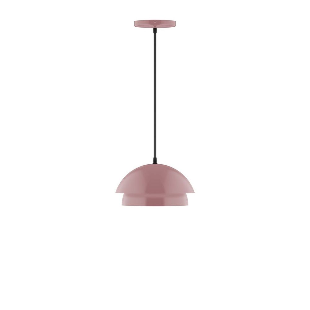 10" Nest LED Pendant, white cord with canopy, Mauve