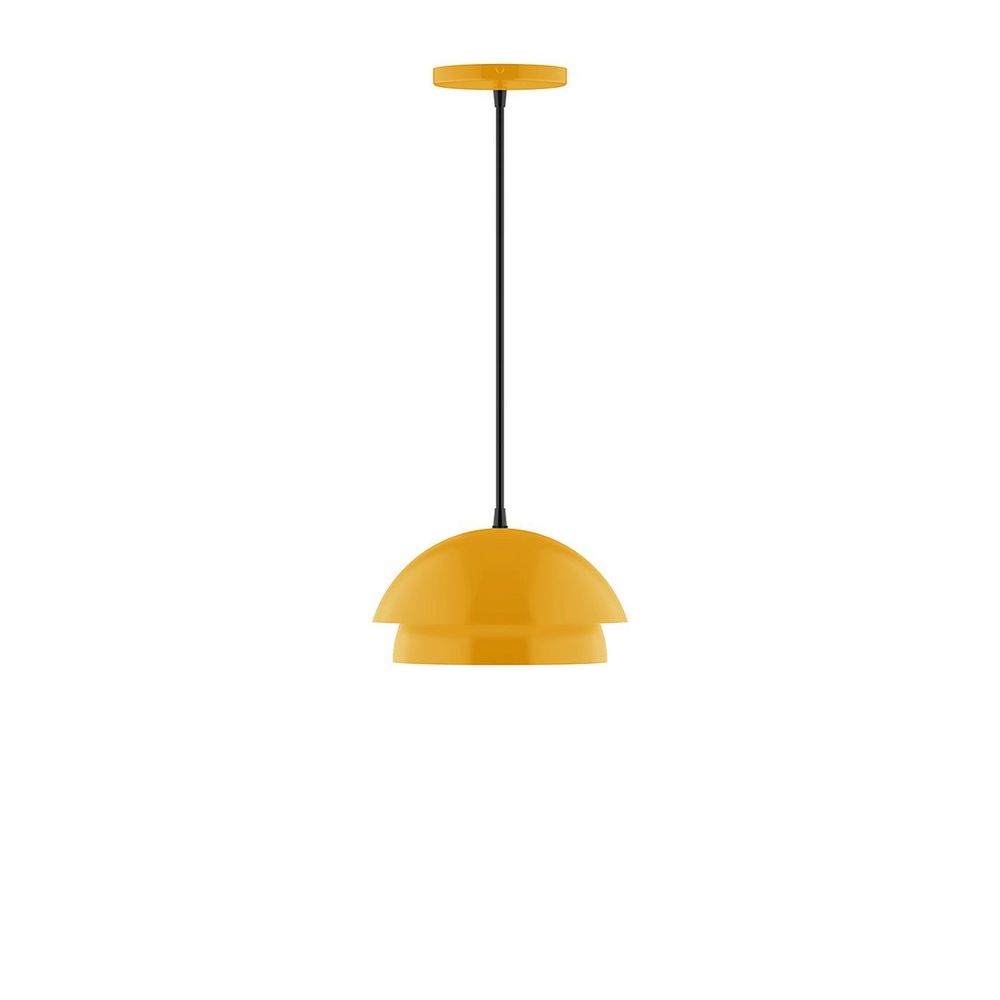 10" Nest LED Pendant, white cord with canopy, Bright Yellow