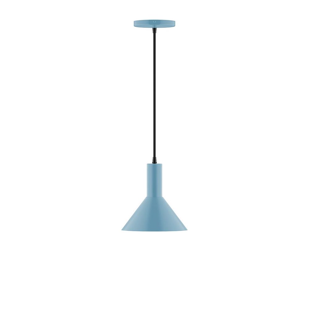 8" Stack Mini Cone LED Pendant, Light Blue