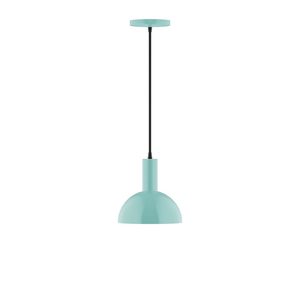 8" Stack Mini Dome LED Pendant, Sea Green