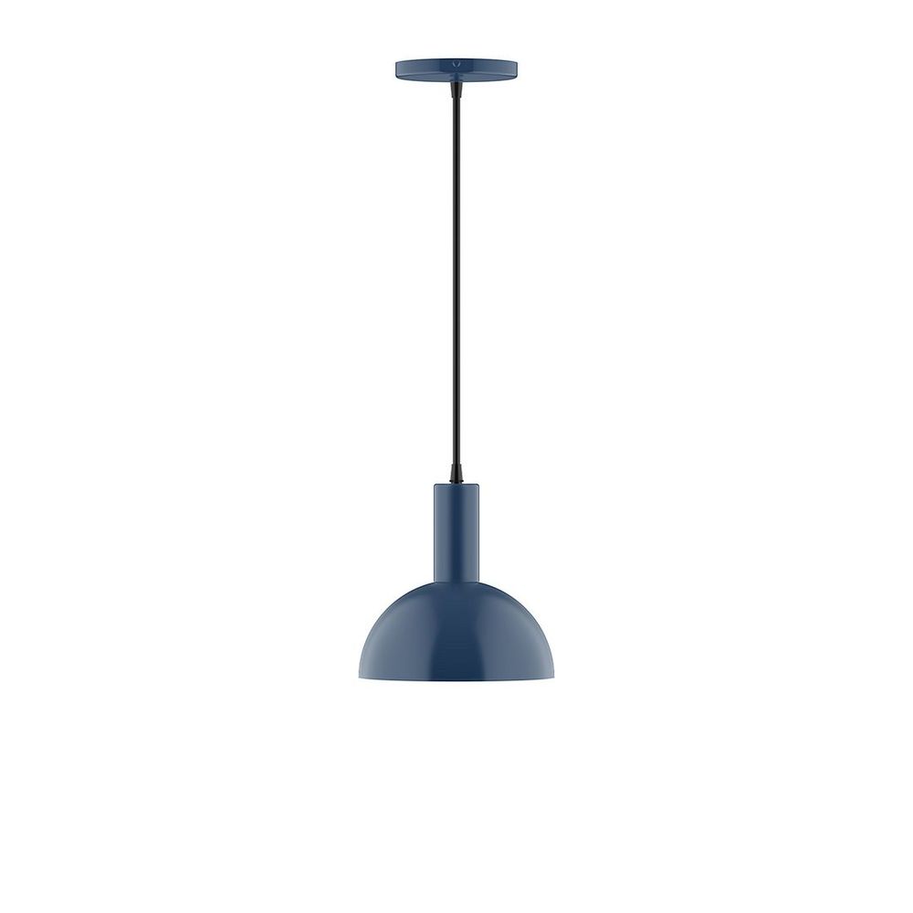 8" Stack Mini Dome LED Pendant, Navy