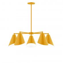 Montclair Light Works CHC415-21-L10 - 5-Light J-Series Chandelier, Bright Yellow