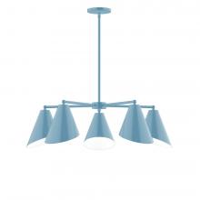 Montclair Light Works CHC415-54-L10 - 5-Light J-Series Chandelier, Light Blue