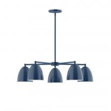 Montclair Light Works CHC417-50-L10 - 5-Light J-Series Chandelier, Navy