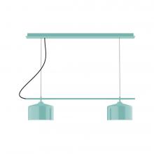 Montclair Light Works CHAX445-48-L12 - 3-Light Linear Axis LED Chandelier, Sea Green