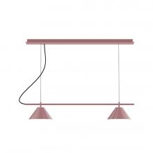 Montclair Light Works CHBX445-20-L12 - 2-Light Linear Axis LED Chandelier, Mauve