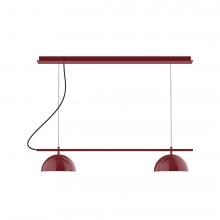 Montclair Light Works CHDX445-55-L12 - 3-Light Linear Axis LED Chandelier, Barn Red