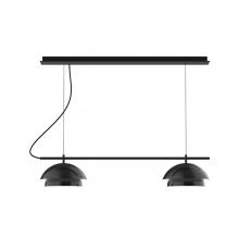 Montclair Light Works CHEX445-41-L12 - 2-Light Linear Axis LED Chandelier, Black