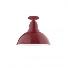 Montclair Light Works FMB106-55 - 12" Cafe Flush Mount Light in Barn Red