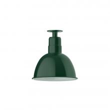 Montclair Light Works FMB116-42-L12 - 12" Deep Bowl shade, LED Flush Mount ceiling light, Forest Green