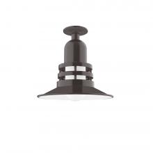 Montclair Light Works FMB148-51-G07 - Atomic 12" Flush Mount Light with Frosted Glass in Architectural Bronze