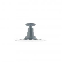 Montclair Light Works FMB158-40 - 12" Radial shade, Flush Mount Light ceiling light, Slate Gray