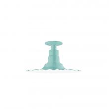 Montclair Light Works FMB158-48 - 12" Radial shade, Flush Mount Light ceiling light, Sea Green