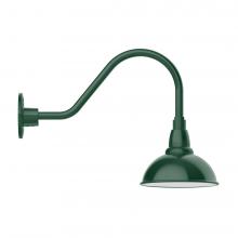 Montclair Light Works GNA105-42-L10 - 8" Cafe shade, LED Gooseneck Wall Mount, Forest Green