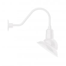 Montclair Light Works GNA120-44-S01-L12 - 10" Emblem shade LED Gooseneck Wall Mount with swivel, White