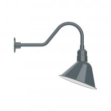 Montclair Light Works GNB103-40-S03-L12 - 12" Angle shade LED Gooseneck Wall Mount with swivel, Slate Gray