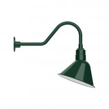 Montclair Light Works GNB103-42-L12 - 12" Angle shade LED Gooseneck Wall Mount, Forest Green