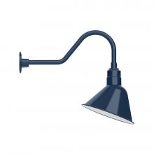 Montclair Light Works GNB103-50-S03-L12 - 12" Angle shade LED Gooseneck Wall Mount with swivel, Navy