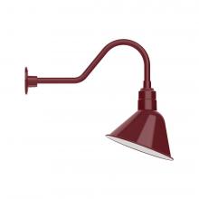 Montclair Light Works GNB103-55-L12 - 12" Angle shade LED Gooseneck Wall Mount, Barn Red