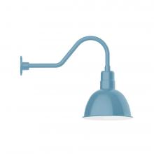 Montclair Light Works GNB116-54-L12 - 12" Deep Bowl shade, LED Gooseneck Wall Mount, Light Blue