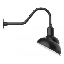 Montclair Light Works GNB121-41-L12 - 12" Emblem shade LED Gooseneck Wall Mount, Black