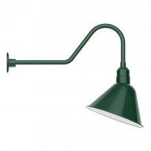 Montclair Light Works GNC104-42-B01-L13 - 14" Angle shade LED Gooseneck Wall Mount, decorative canopy cover, Forest Green