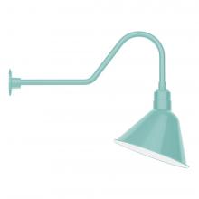 Montclair Light Works GNC104-48-B01-L13 - 14" Angle shade LED Gooseneck Wall Mount, decorative canopy cover, Sea Green